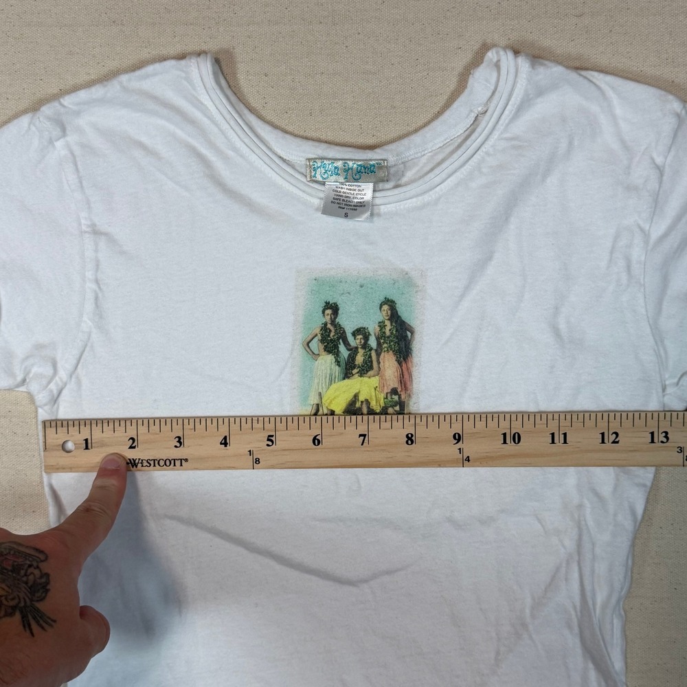 Hula Hana Royal Dancers Graphic T-Shirt White Hawaiian Islands Youth Small - Picture 4 of 8